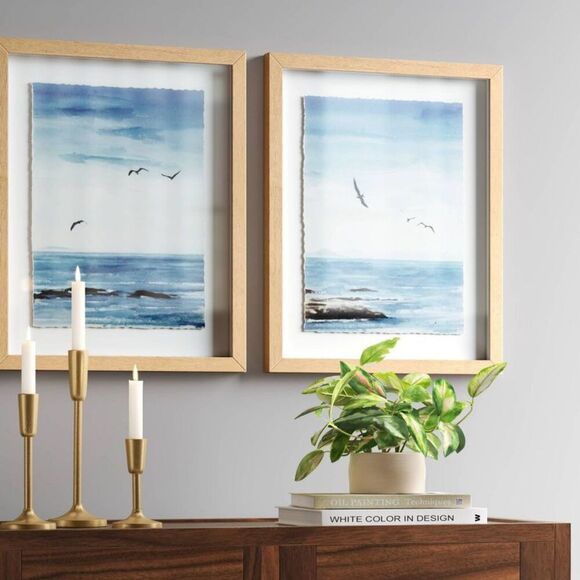 Open Box - Threshold -  Coastal Seascape Duo Poster L Natural - Picture 2 of 4